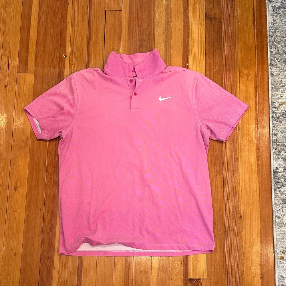 Nike Pink Short-Sleeve Polo with Swoosh